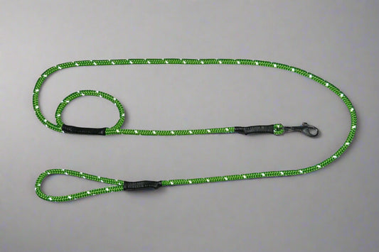 High Viz Dynamic Lead with Standard Clip and Optional Short Loop - Green