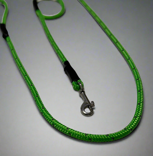 High Viz Dynamic Lead with Standard Clip and Optional Short Loop - Green